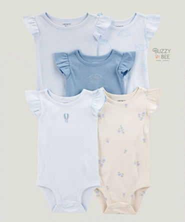 Kit body 5 peças regata balão elefante multicor | Carter's