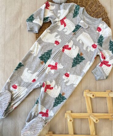 Macacão de fleece com pézinhos cinza | Carter's