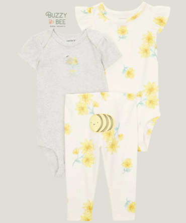 Trio curto com babados abelha multicor | Carter's