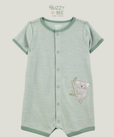 Macaquinho verde com botões estampa de coala | Carter's