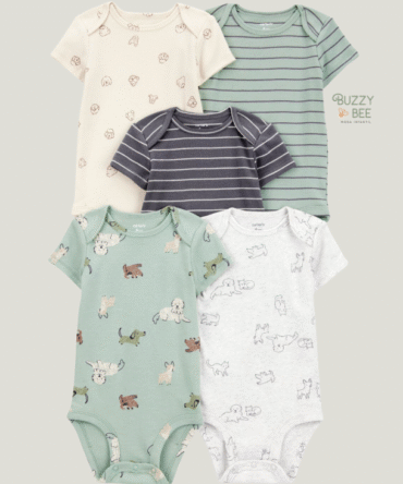 Kit body 5 peças cachorrinhos mescla multicor | Carter's
