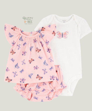 Conjunto 3 peças borboletas rosa | Carter's