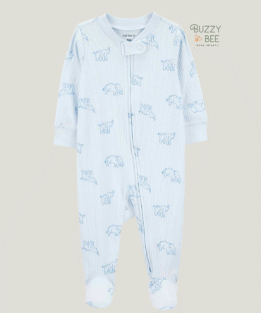 Macacão canelado azul elefantinhos | Carter's